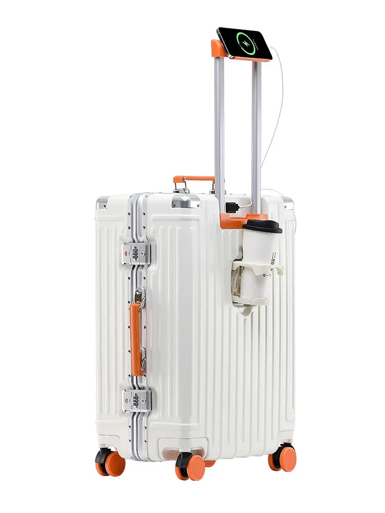 Trolly ABS Suitcase 4 Wheels 26 Inch | White Trolly ABS Suitcase 4 Wheels 26 Inch | White